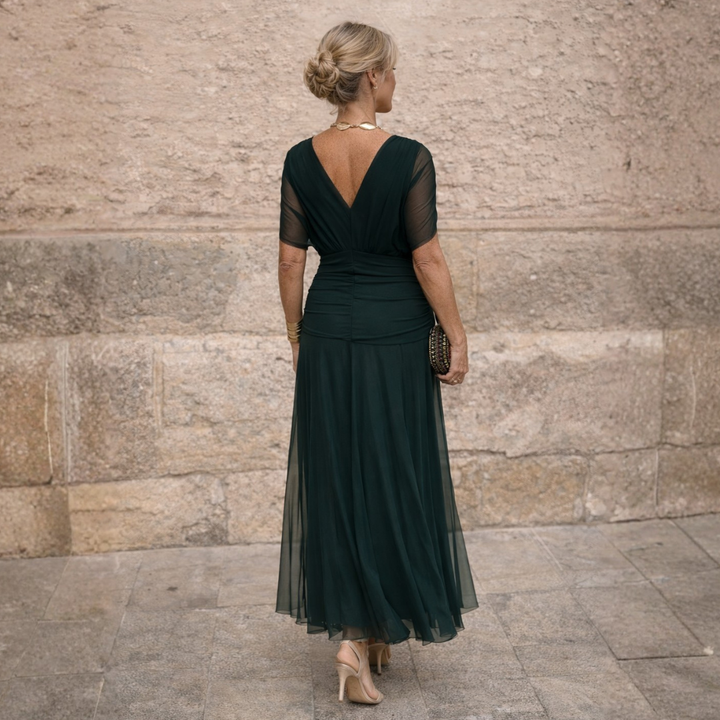 Solveig | Women's Off Shoulder Chiffon Maxi Dress