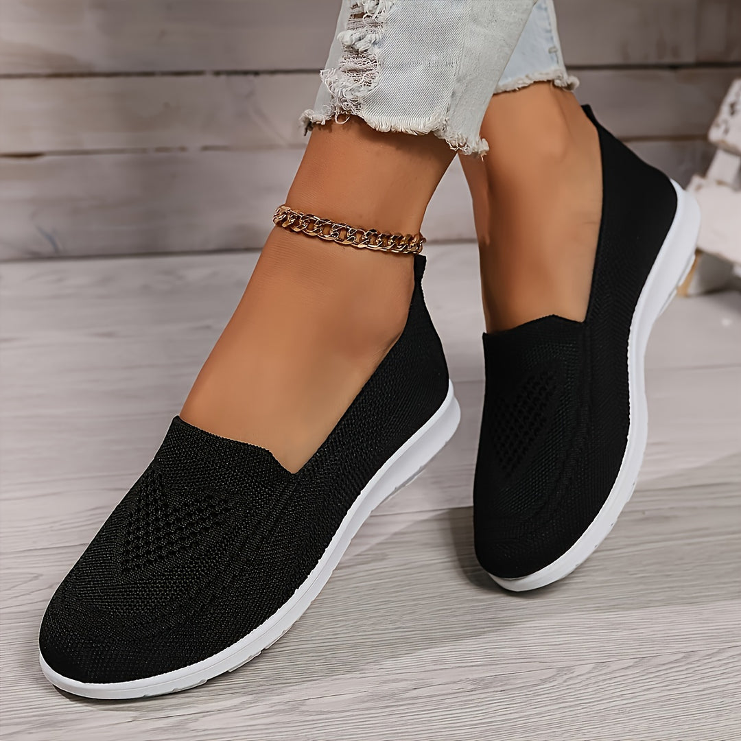 Women's Breathable Knit Flat Casual Shoes