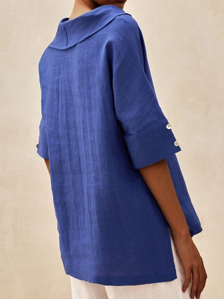 Women's Casual Linen V-neck Shirt