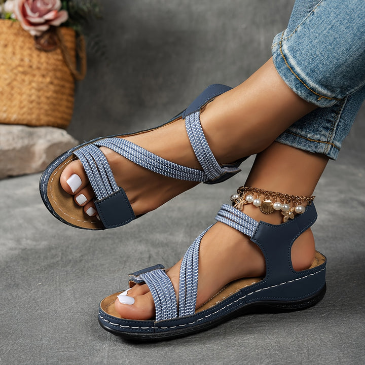 Women's Summer Adjustable Ankle Strap Open Toe Sandals
