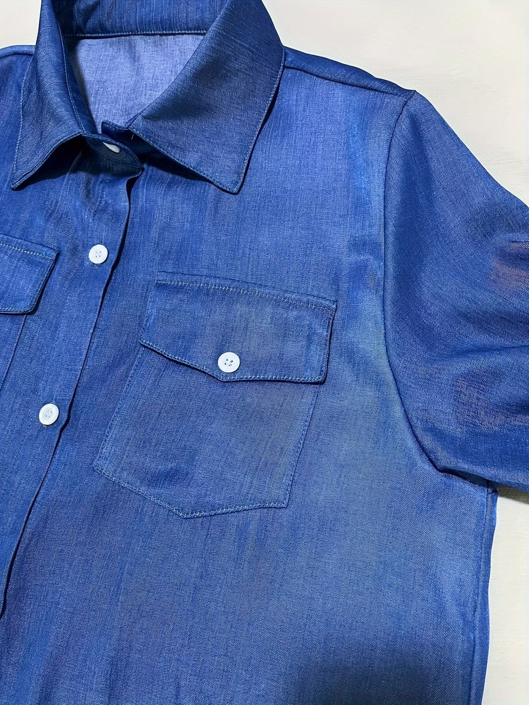 Women's Casual Button Front Loose Shirt Dress