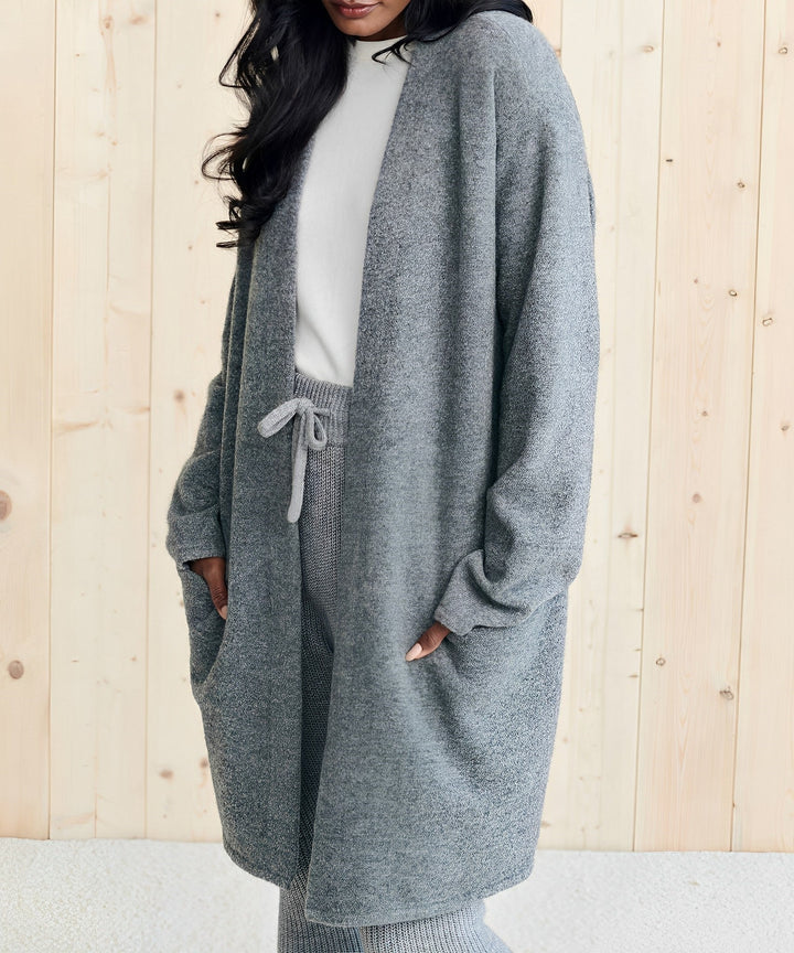 Women's minimalist open-front cardigan