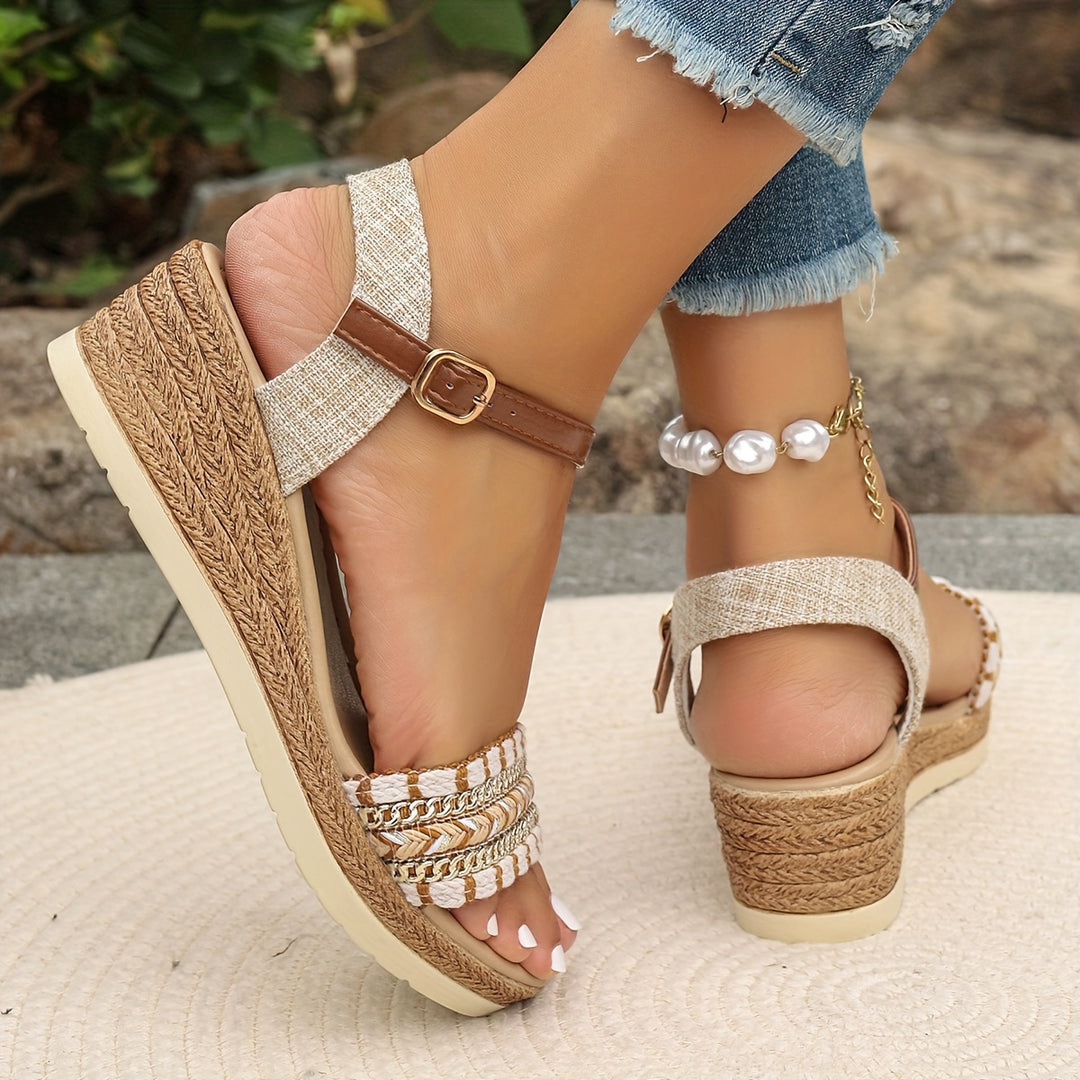 Women's Boho Wedge Ankle Strap Sandals