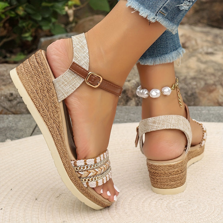 Women's Boho Wedge Ankle Strap Sandals