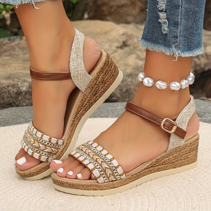 Women's Boho Wedge Ankle Strap Sandals