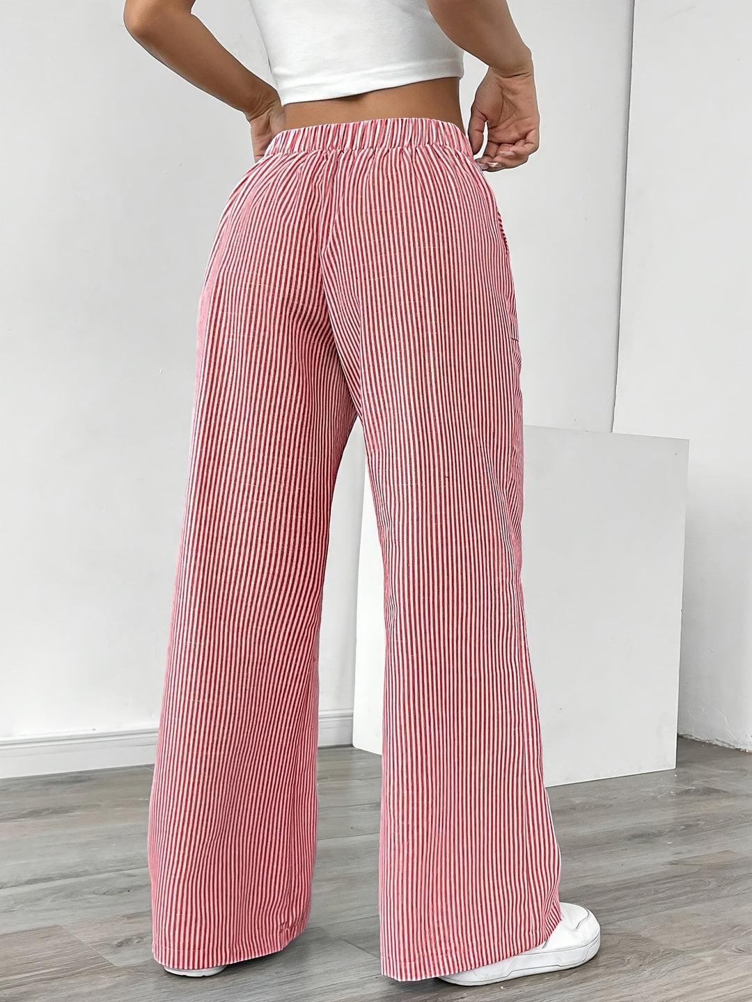 Women's Elegant Casual Striped Wide-Leg Pants