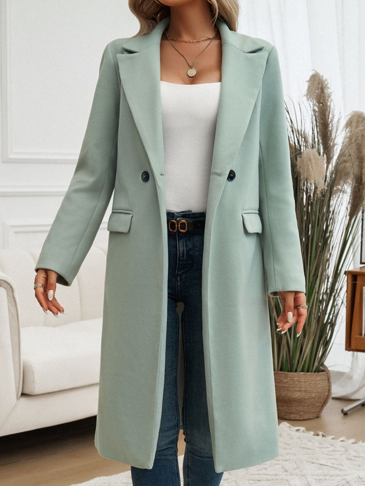 Hannah | Long sleeve coat with pockets and collar