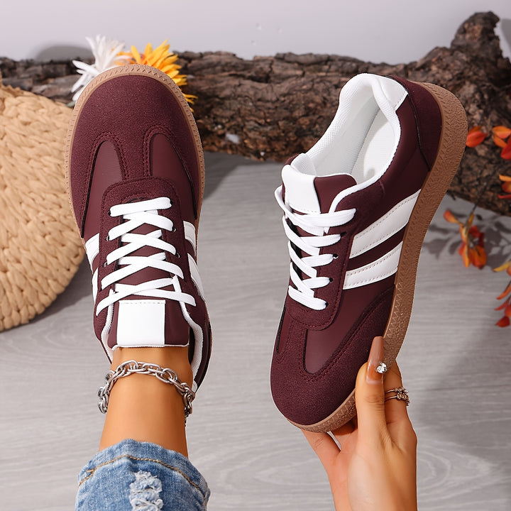 Women's Casual Solid Color Patchwork Lace-Up Sneakers