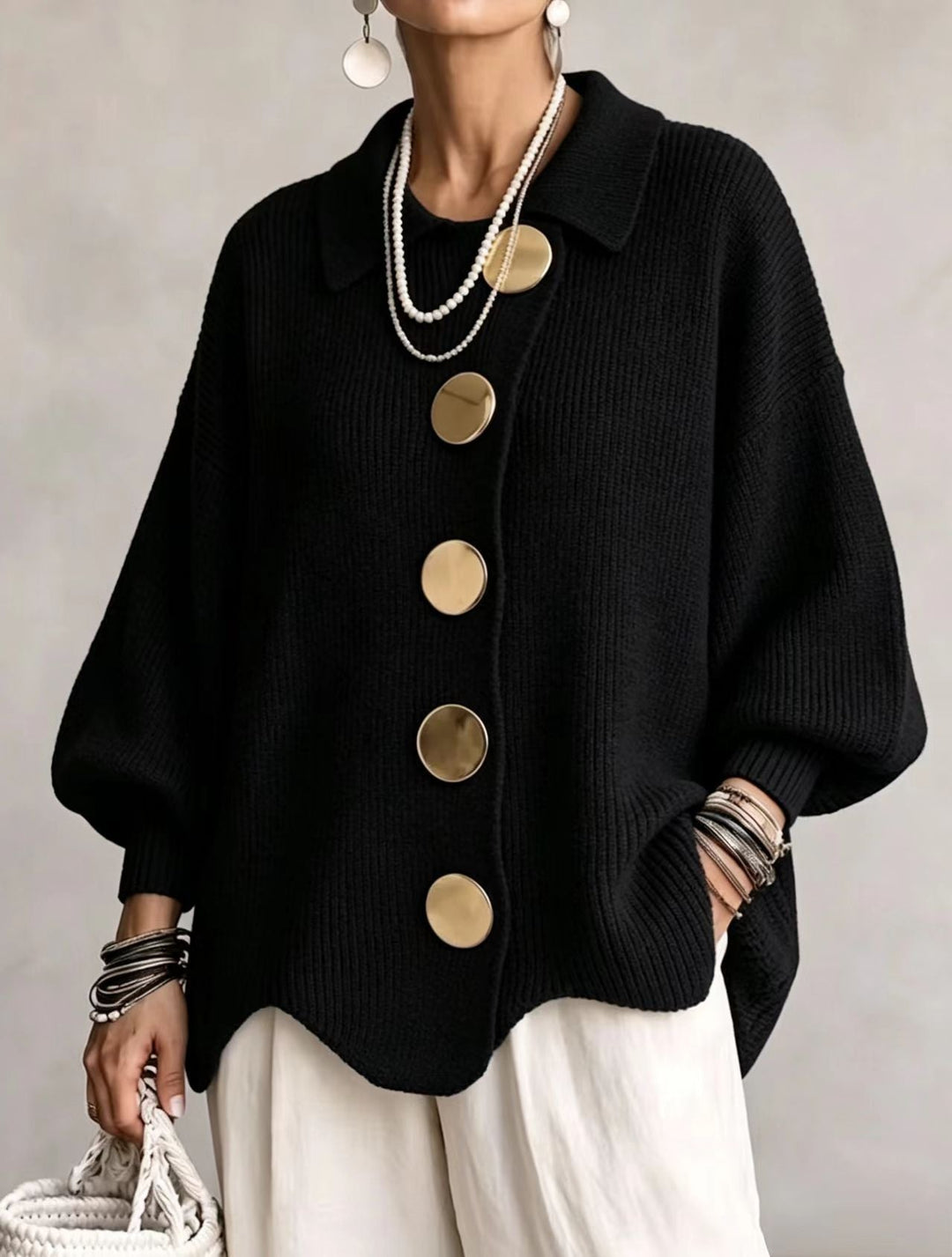 Marlowe | Women's Oversized Cardigan with Lantern Sleeves