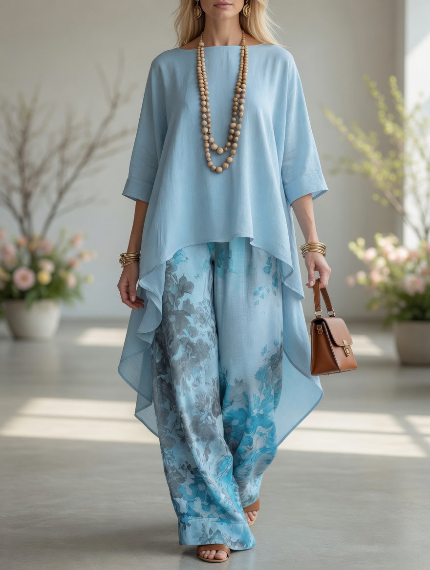 Sloane | Women's Two-Piece Tunic & Wide-Leg Pants Set