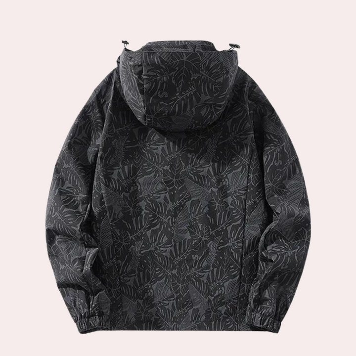 Natalie | Women’s Patterned Zip-Up Hooded Rain Jacket