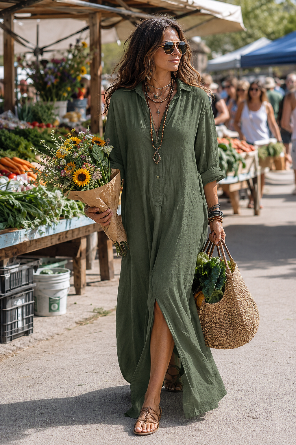 Women's Flattering Silhouette Maxi Dress