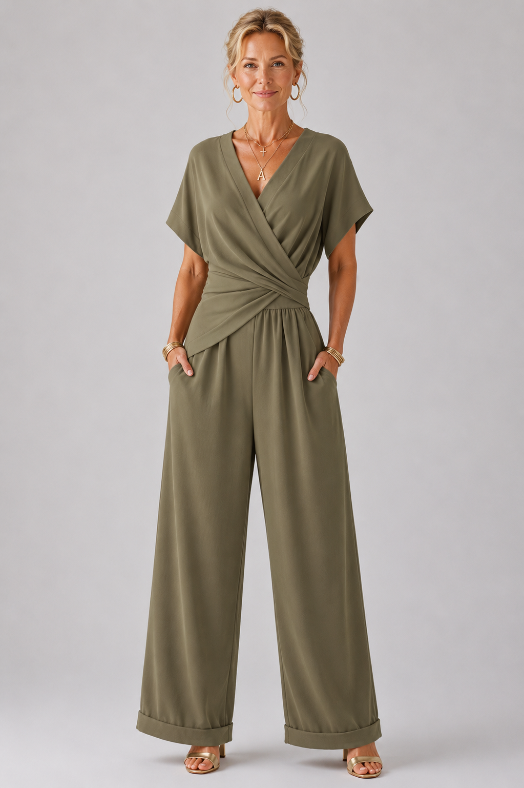 Women's Elegant Wrap Two-Piece Set