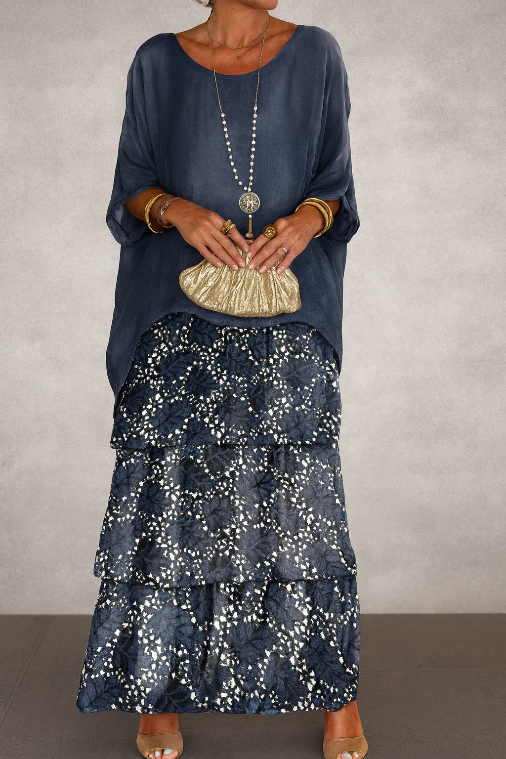 Nora™ | Layered Dress - Dark Blue