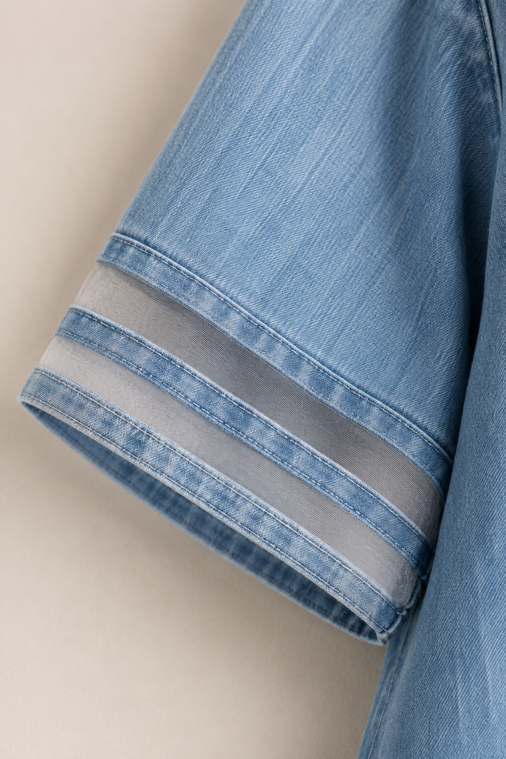 Women's Double Pocket Figure Flattering Denim Dress