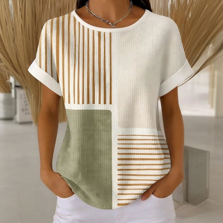 Women's Color Block Striped T-Shirt