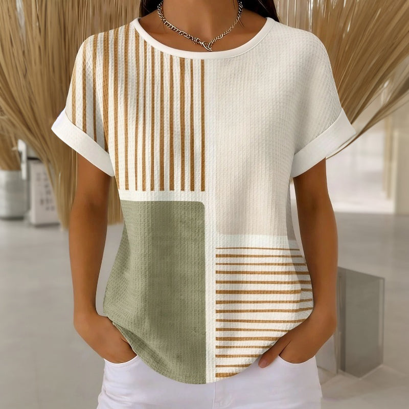 Women's Color Block Striped T-Shirt