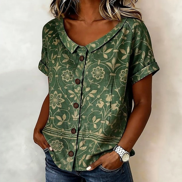Women's Vintage Floral Print Blouse