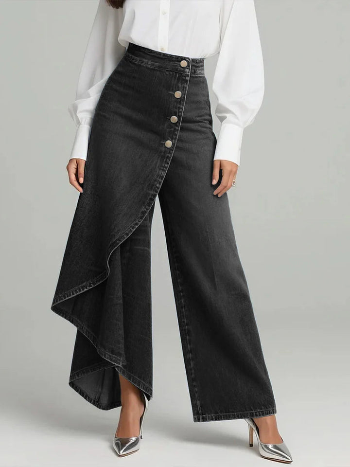 Women's Wide Leg High Waist Draped Pants