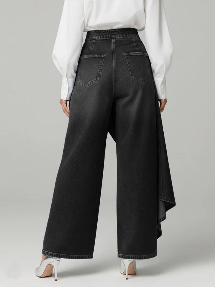 Women's Wide Leg High Waist Draped Pants