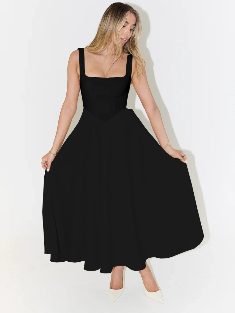 Women's Party Dress With Square Neckline