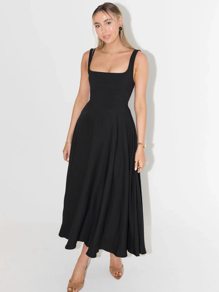 Women's Party Dress With Square Neckline