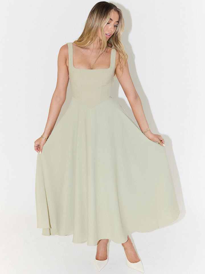 Women's Party Dress With Square Neckline