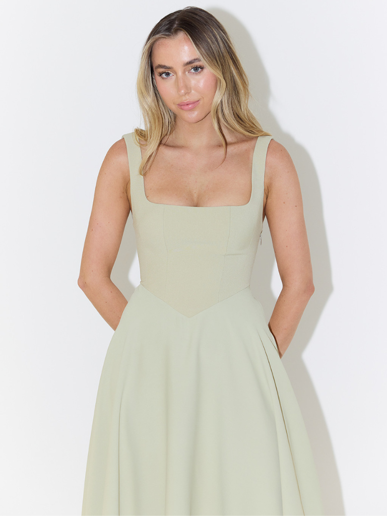 Women's Party Dress With Square Neckline