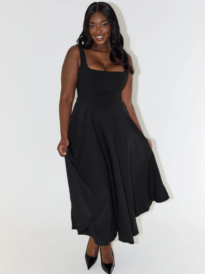 Women's Party Dress With Square Neckline