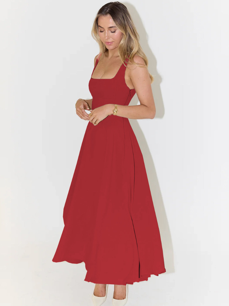Women's Party Dress With Square Neckline