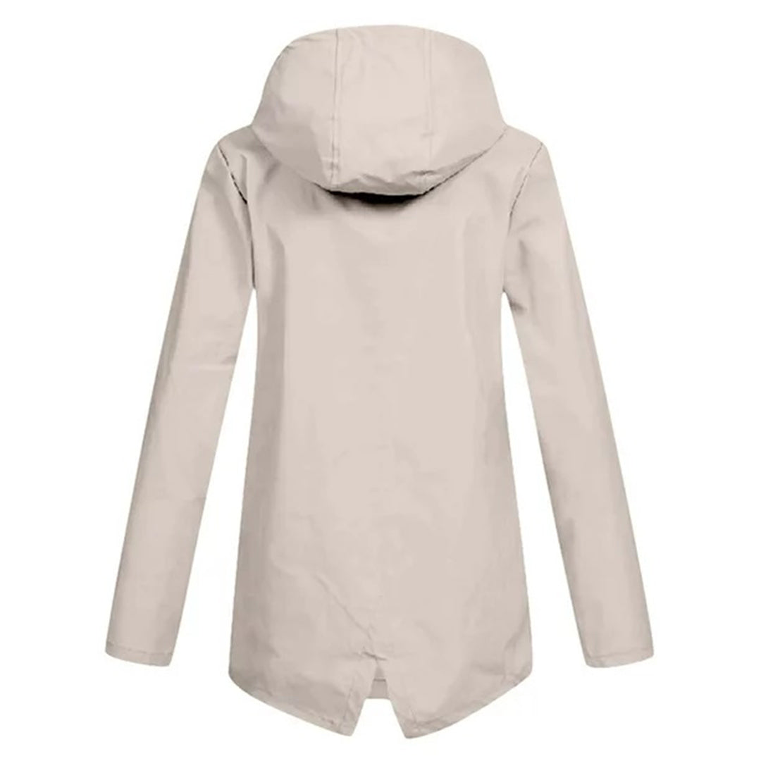 Women's Long Hooded Raincoat for Winter