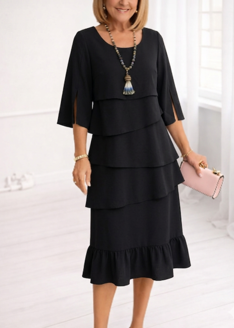 Women's Stylish Ruffle Midi Dress