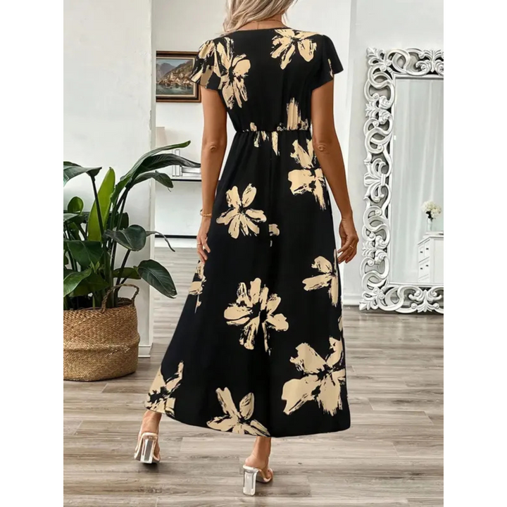 Women's Stylish V-Neck Wrap Maxi Dress