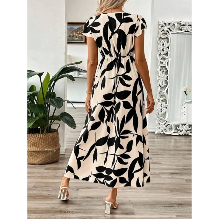 Women's Stylish V-Neck Wrap Maxi Dress