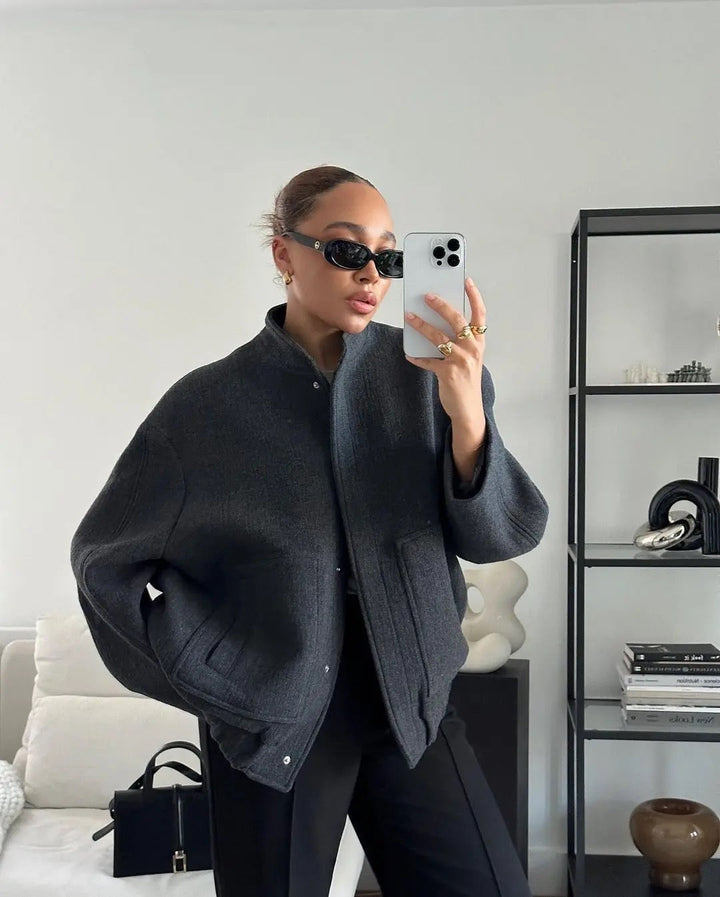 Women's casual button-up jacket in ivory