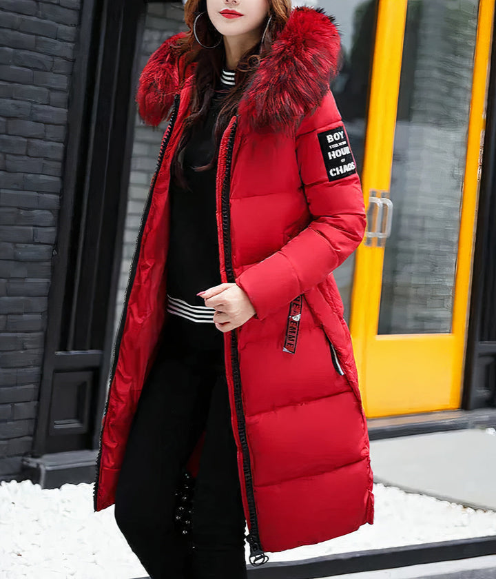 Joaquina® | Long coat with fur collar