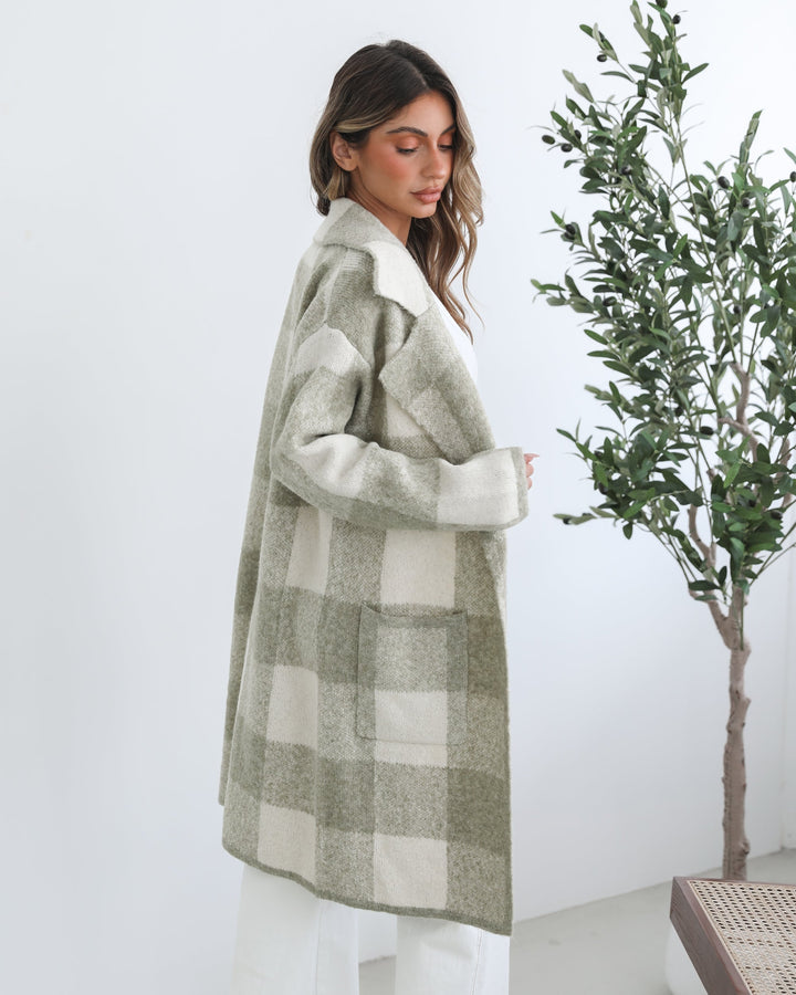 Keyasha Coatigan - Sage Check