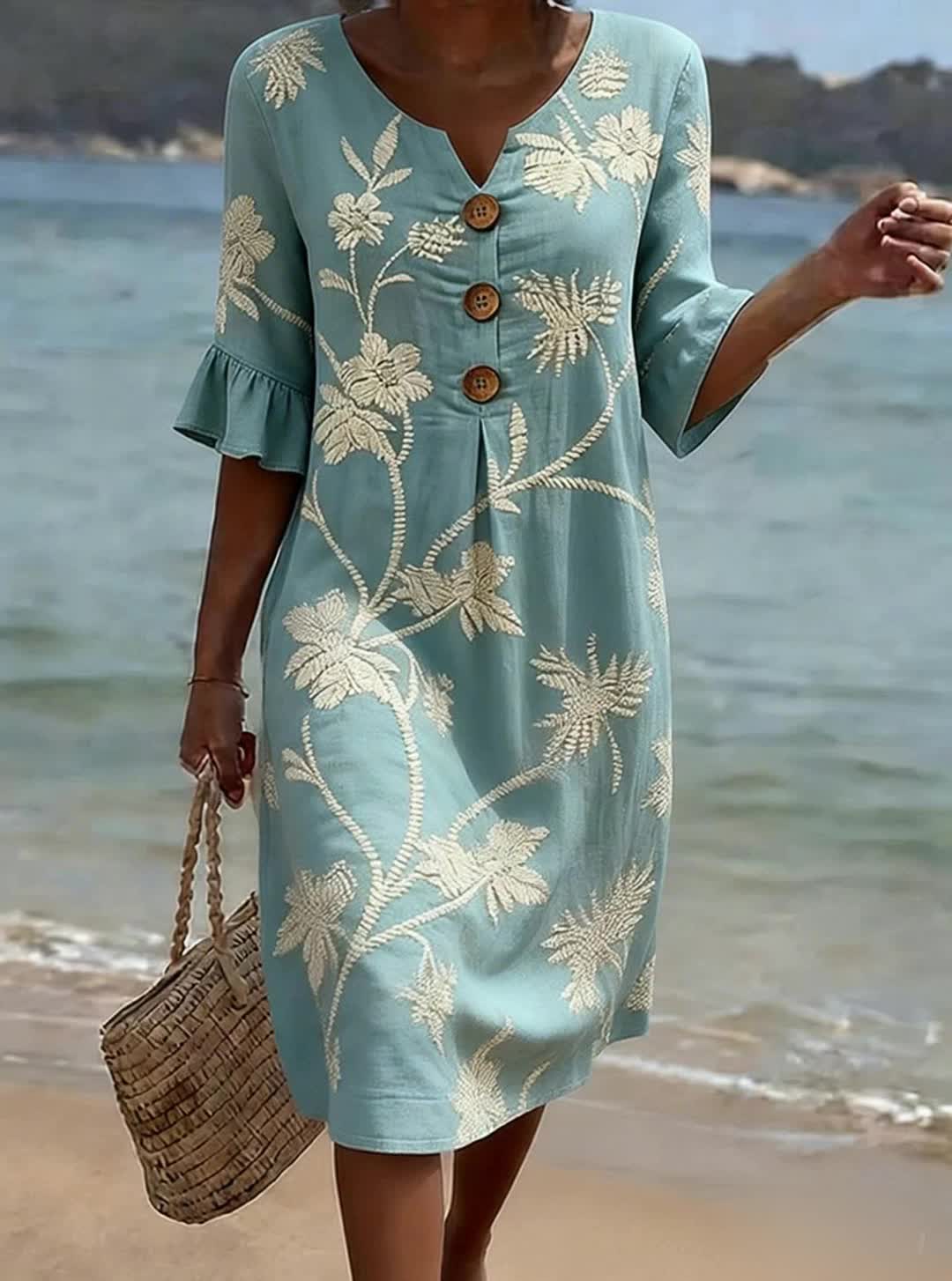 Women's Summer Floral Embroidered Dress