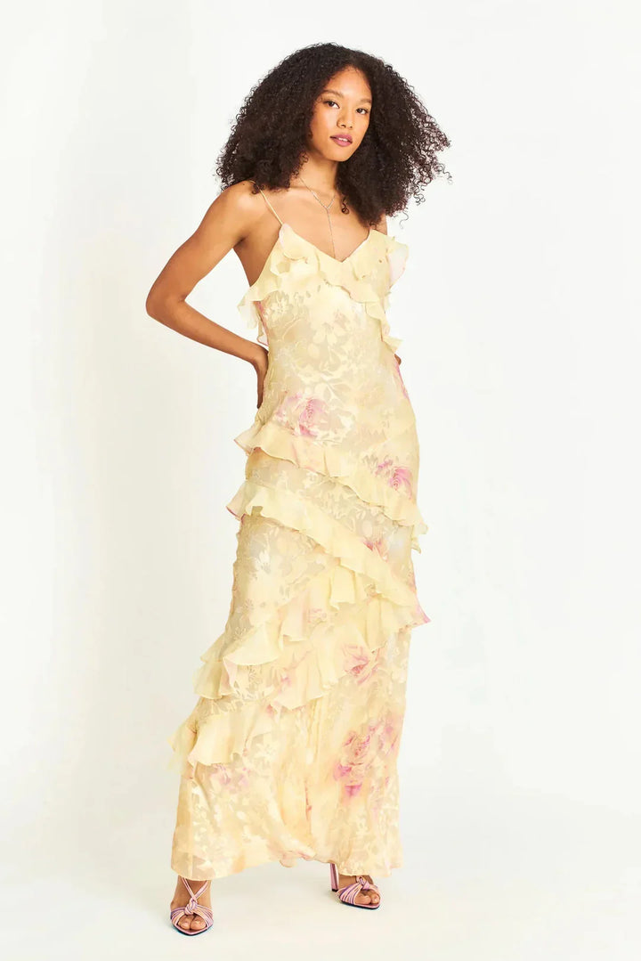 Julie - Ethereal Flow Ruffle Maxi Dress