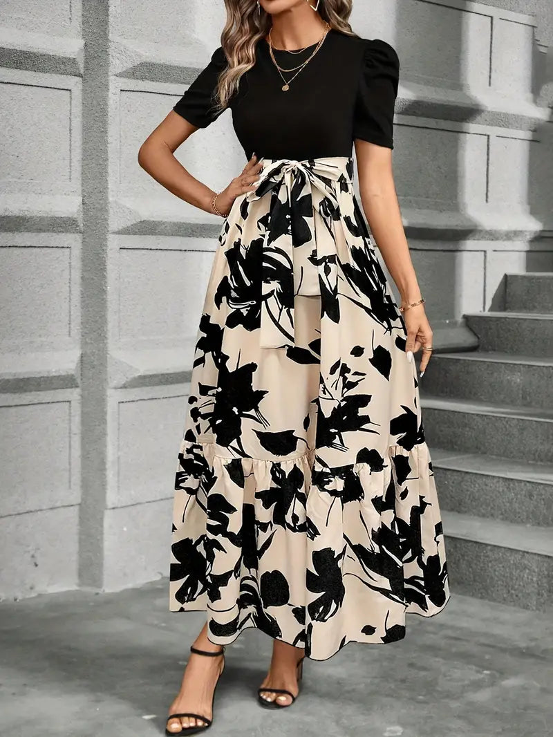 Luna’s Modern Grace Bow-Tie Waist Maxi Dress