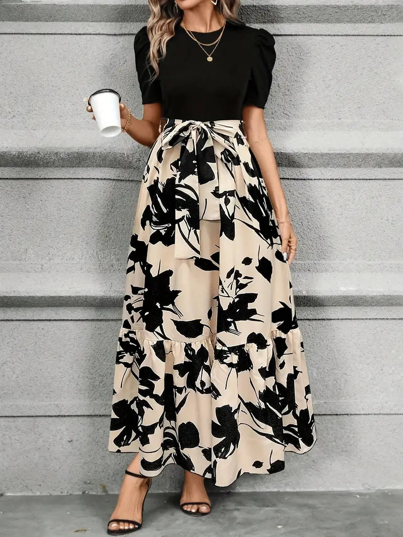 Luna’s Modern Grace Bow-Tie Waist Maxi Dress