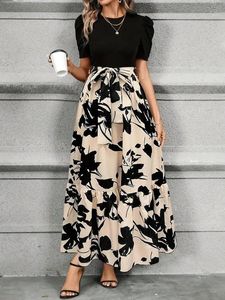 Luna’s Modern Grace Bow-Tie Waist Maxi Dress