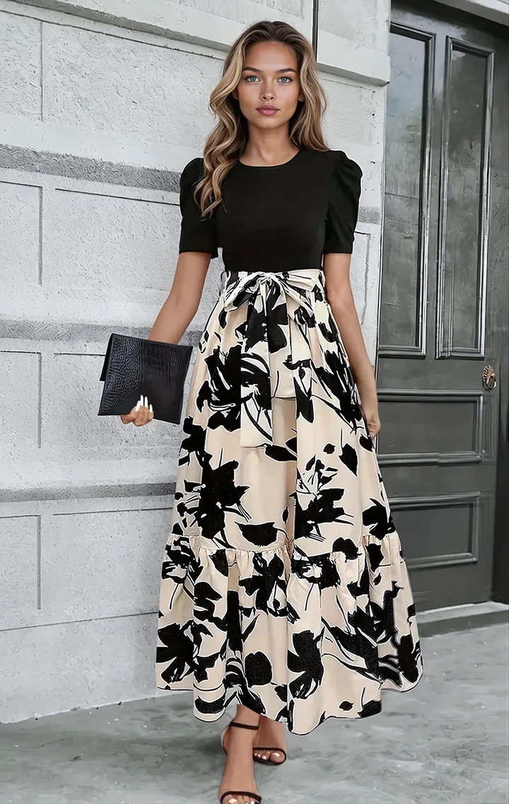Luna’s Modern Grace Bow-Tie Waist Maxi Dress