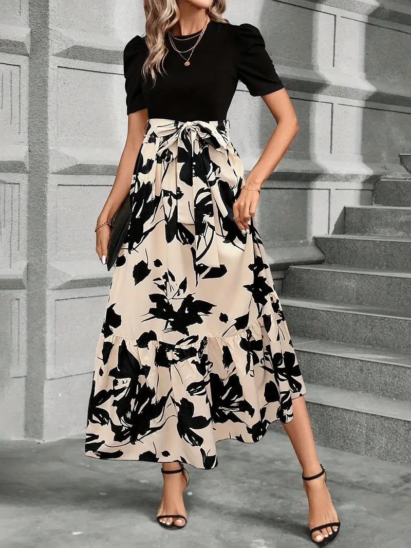 Luna’s Modern Grace Bow-Tie Waist Maxi Dress