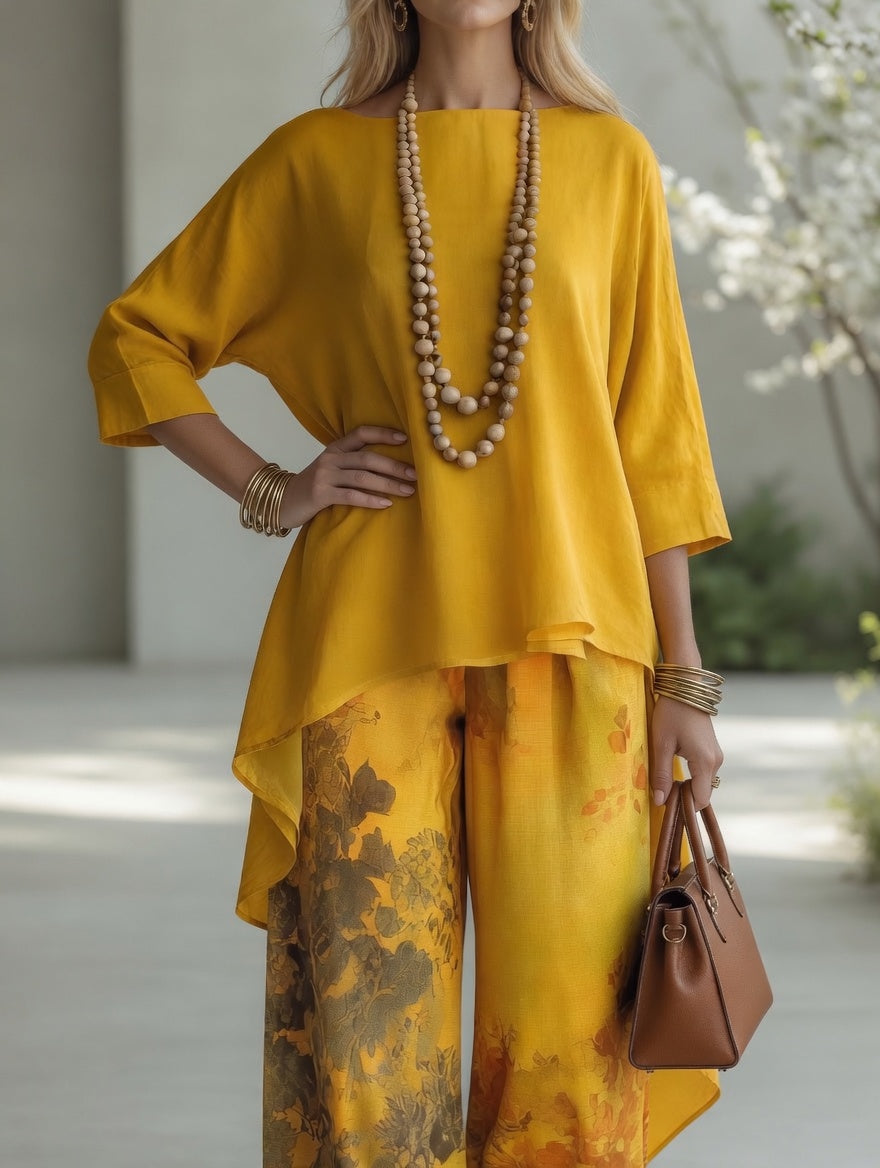 Sloane | Women's Two-Piece Tunic & Wide-Leg Pants Set