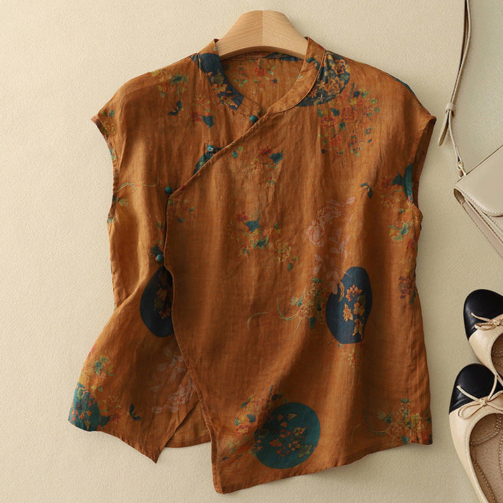 Elise | Breathable Floral Linen Top