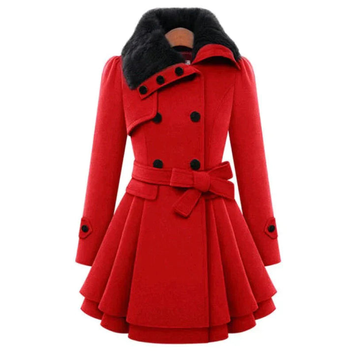 Antonella  | Chic trench coat with vegan fur for a luxurious look
