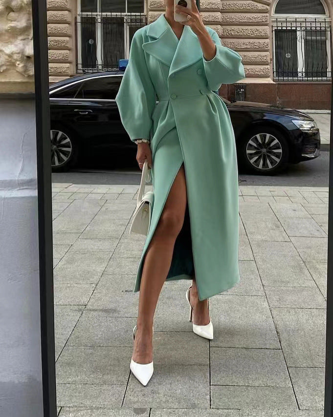 Dulce | Coat with puff sleeves and lapels