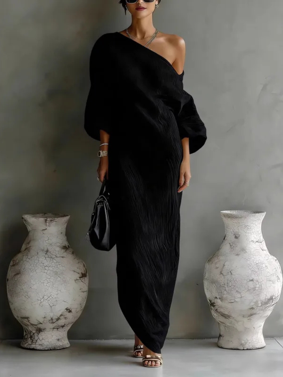 Women's One Shoulder Wrap Maxi Dress