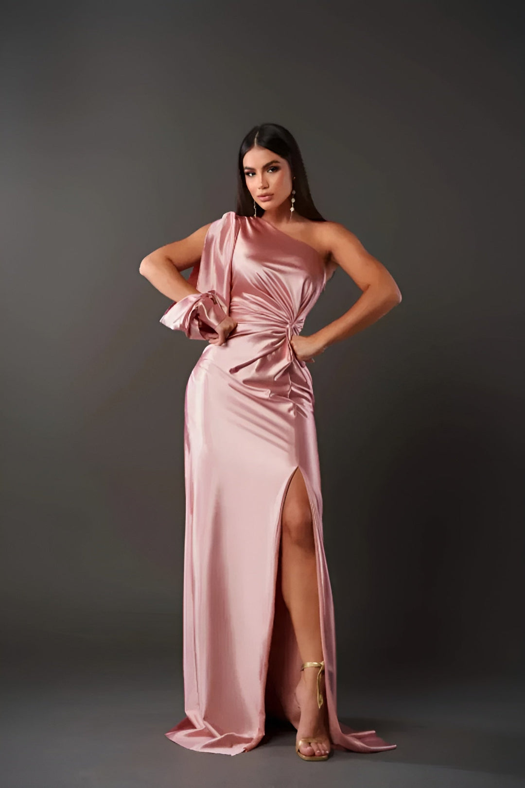 Women's Figure Hugging Wrap Wedding Guest Dress
